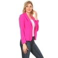 thumbnail image 2 of Moa Collection Women's Solid Casual Office Work Long Sleeve Open Front Blazer Jacket, 2 of 5