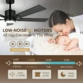 thumbnail image 4 of Vagizm Ventilador de Techo con Control Remoto de Luz: Ventiladores de Recámara Modernos de 52 Pulgadas - Motor de CC Reversible Silencioso - Uso en Interiores para el Hogar (Negro Mate-5, 52 Pulgadas), 4 of 7