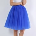 thumbnail image 3 of qolati Womens Midi Tulle Skirts Layered 1950s Vintage Elastic Waist A-Line Mesh Petticoat Skirts Princess Puffy Prom Party Ballets Skirts, 3 of 4