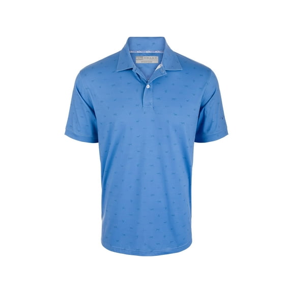 Drake Men's Performance Print Shirt Marina Blue Medium