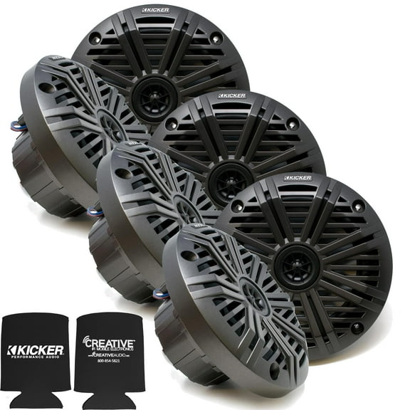 Kicker 6.5" Marine Speakers (3 Pair) Charcoal Salt Water Grills OEM replacement speakers