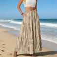 thumbnail image 5 of LWavelet Women's Daisy Floral Print Tiered Maxi Skirt, Elastic Waist with Pockets, Cute Spring & Mother's Day Long Skirt Khaki 2XL, 5 of 6