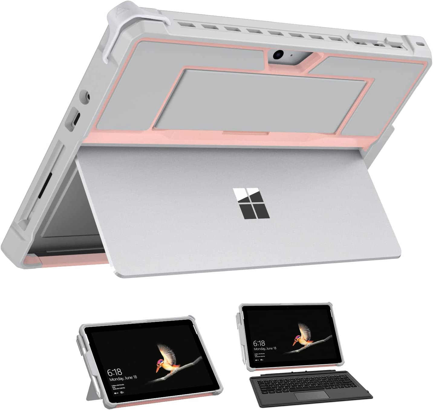 Robuste Hülle Für Microsoft Surface Go 1/2/3/4 – Mit Displayschutz, Ständer & Tragegurt, Militärgrün