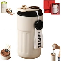 Intelligent Temperature Display Thermal Mug, 316 Stainless Steel Travel Mug with Temperature Display, 450ml Portable Insulated Tumbler,Car-Mounted Design, for Hot Cold Beverages (Black 1PCS)