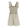thumbnail image 4 of TrendOFT Combinaison Décontractée d'Été pour Femmes Col Carré Sans Manches Solide Plage Combinaisons une Pièce Khaki TTG, 4 of 5