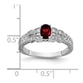 thumbnail image 2 of Primal Gold 14 Karat White Gold 6x4mm Oval Garnet and Diamond Ring, 2 of 3