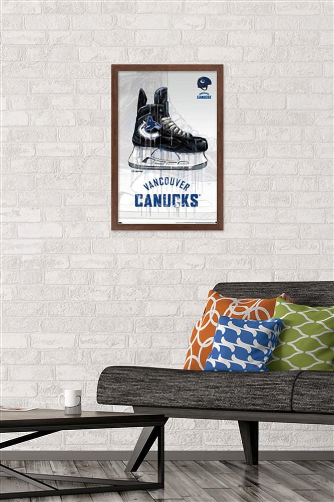 NHL Vancouver Canucks - Drip Skate 21 Wall Poster, 14.725" x 22.375", Framed