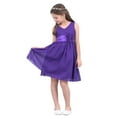 thumbnail image 2 of Kaerm Robe en Chiffon pour Filles Tout-Petits Robe de Demoiselle d'Honneur Taille Fleur Nœud Dos Robe de Bal Violette 10, 2 of 7