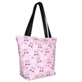 thumbnail image 2 of KLL Tote Bag for Women Rabbit Face Print Shopping Grocery Reusable Bags for Office School Shopping Travel, 2 of 6
