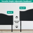 thumbnail image 5 of Catalina Headboards for Queen Size Bed, Upholstered Nail Head Bed Headboard, 12 Adjustable Positions Queen Headboard Only, Wall Mounted Headboard, Bed Backboard Linen Fabric Head Board – Black, 5 of 15