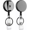 thumbnail image 1 of Bobine de Badge Rétractable avec Pince et Pince pour Porte-Cartes d'Identité (Lot de 2), 1 of 5