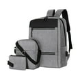 thumbnail image 2 of 3-Piece Travel Laptop Backpack Set, Cloth, Black Gray Blue, 16.14x11.81x5.12in, 16in Business Carry On with Crossbody & Coin Purse, USB Charging, 2 of 7