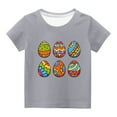 thumbnail image 2 of Zwiiyzr 2024 Happy Easter Day Cute Colorful Egg Hunting T-Shirt for Kids Round Neck Short Sleeve Shirts for Boys Girls Gray-4 Years, 2 of 5
