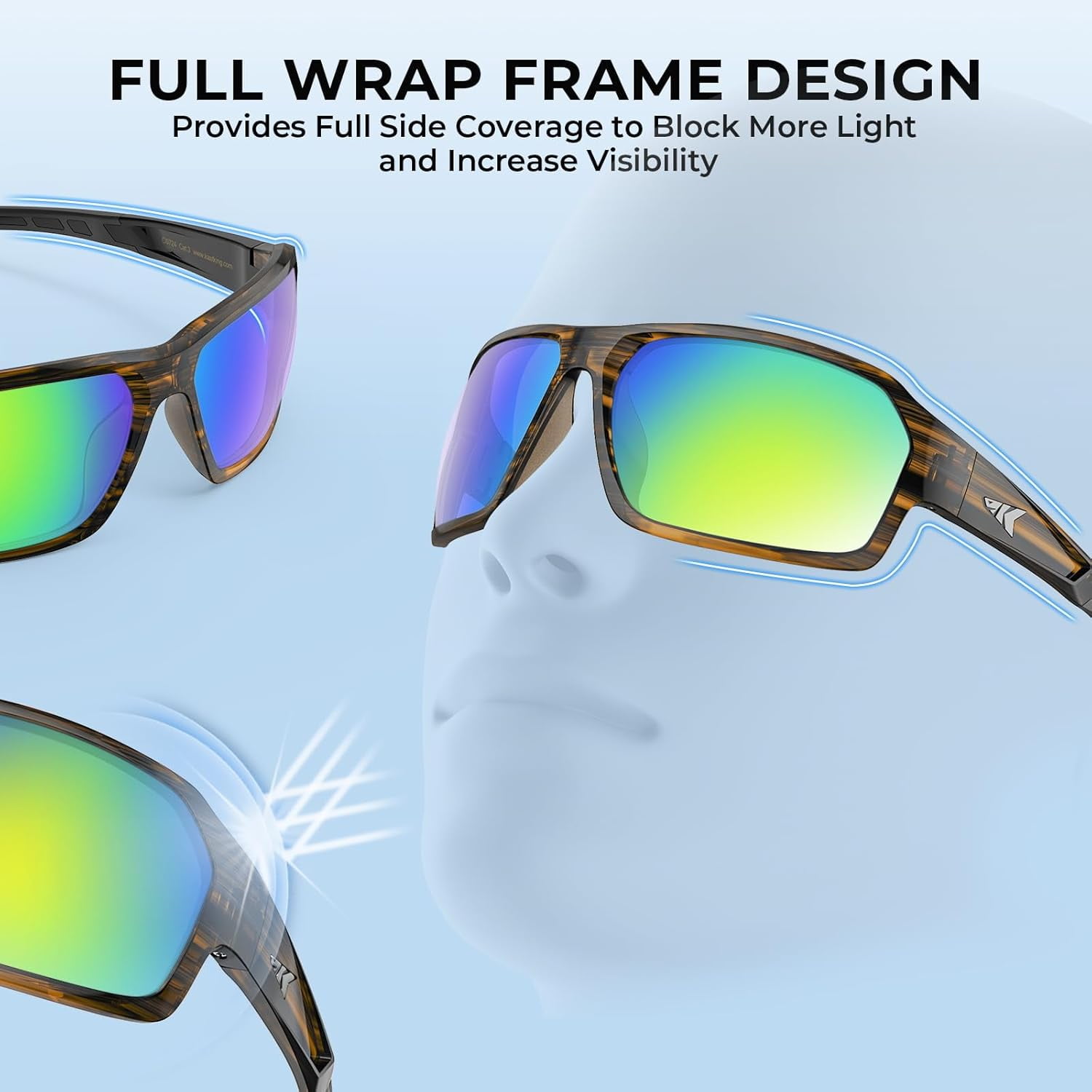 KastKing Chippewa Polarized Fishing Sunglasses, UV400 TAC Lenses