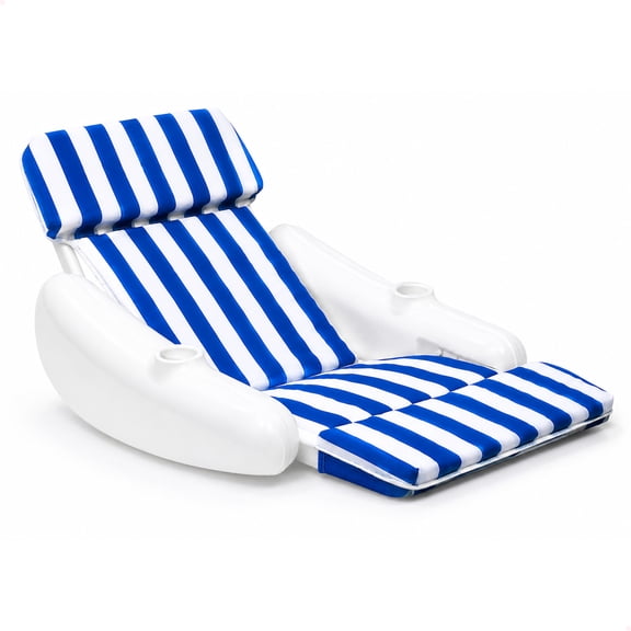 Swimline SunChaser Padded Floating Luxury Pool Lounger Sling Chair, Blue