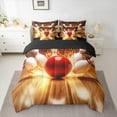 thumbnail image 2 of Feelyou Modern Bowling Lover Twin Bedding Sets 7-Piece for Adult, Gold Fire Bedding Comforter Set, Indoor Games Reversible Sheet Sets, Lightweight Room Decor, 2 of 7