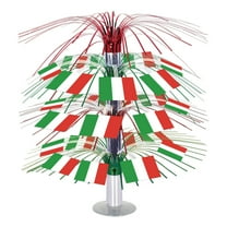 Party Central Pack of 6 Red and Green Italian Flag Cascading Party Table Centerpieces 18"