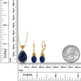 thumbnail image 2 of Gem Stone King 18K Yellow Gold Plated Silver Blue Created Sapphire and Yellow Citrine Pendant Earrings Jewelry Set for Women (20.46 Cttw, Pear Shape 18X13MM, with 18 inch Chain), 2 of 3