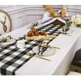 thumbnail image 3 of Dalrosia Buffalo Plaid Table Runner 13''x72'' White and Black Check Christmas Table Runner Gingham Table Runner for Family Dinner Outdoor or Indoor Parties Thanksgiving Christmas & Gathering, 3 of 5