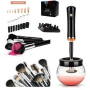 1byone Makeup Brush Cleaner & Dryer Machine Super-Fast Electric Automatic Spinner with 8 Rubber Collars Women Girl's Christmas Gift Black