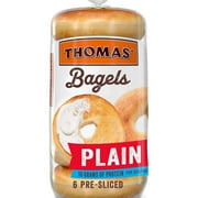 Thomas' Plain Pre-sliced Bagels, 6  count, 20 oz Bag