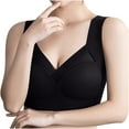 thumbnail image 3 of DDAPJ pyju Sports Bras for Women Large Bust Mesh Bralettes Breathable Cool Liftup Air Bra No Underwire Ribbed Longline Brassiere Full Coverage Seamless Yoga Bra Black XXXXXXL, 3 of 6