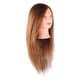 thumbnail image 3 of Cabeza de maniquí de peluquería con cabello humano para práctica de cosmetología (marrón), 3 of 14