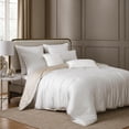 thumbnail image 6 of Keo 9pc King Comforter Set, Reversible, Shams, Ivory Silky Fabric, 6 of 6