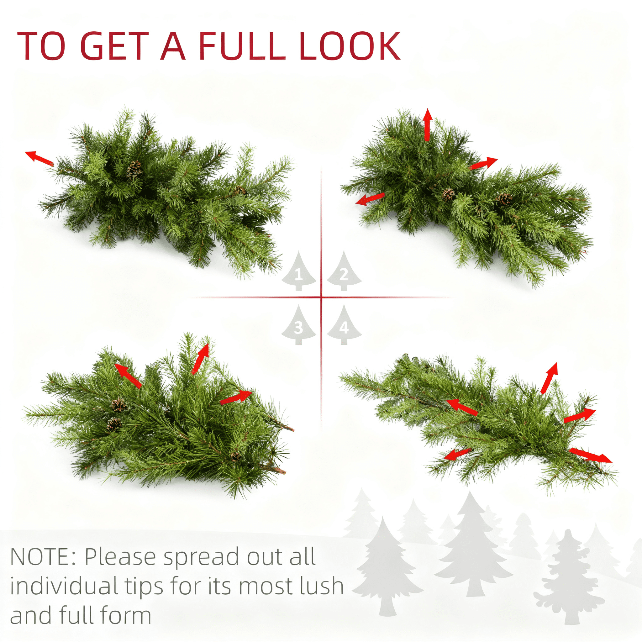 7.5ft Prelit Black Christmas Tree 1346 Tips 500 Warm White LED Lights Metal Stand Indoor Decor