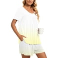 thumbnail image 4 of 2 Piece Sets for Women Fashion Casual Round-Neck Short Sleeve Two-Piece Comfortable Home Pajamas Sports Set, 4 of 6