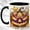 Black, variant on Jack O Lantern Coffee Mug, Autumn Pumpkin Mug, Ceramic 11 oz