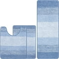 thumbnail image 2 of Bathroom Rugs, Yamaziot Bath Mat Set of 3, Absorbent Microfiber Non Slip Shaggy Ultra Soft Bathroom Runner with U Shaped Contour Toilet Mat for Tub Front, Shower Inside Floor, 2 of 8