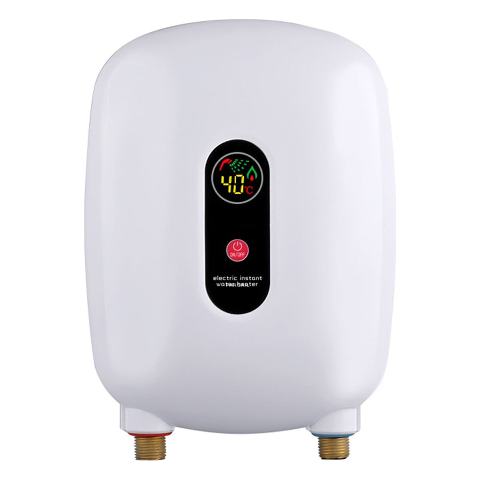 Djiypn 3500W Mini Water Heater 220V Electric Tankless Instant Hot Water Heater Thermostatic Washing Heating System For Home Kitchen Bathroom (White)