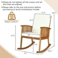 thumbnail image 3 of Gymax Patio Wooden Rocking Chair Lawn Garden Outdoor w/ Armrest Cushion, 3 of 8