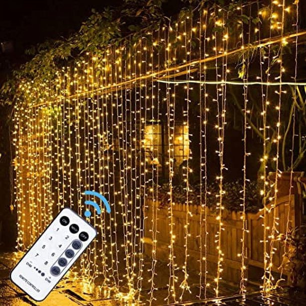 Cadena de luces MAGGIFT para cortina 304 LED 9,8 x 9,8 pies