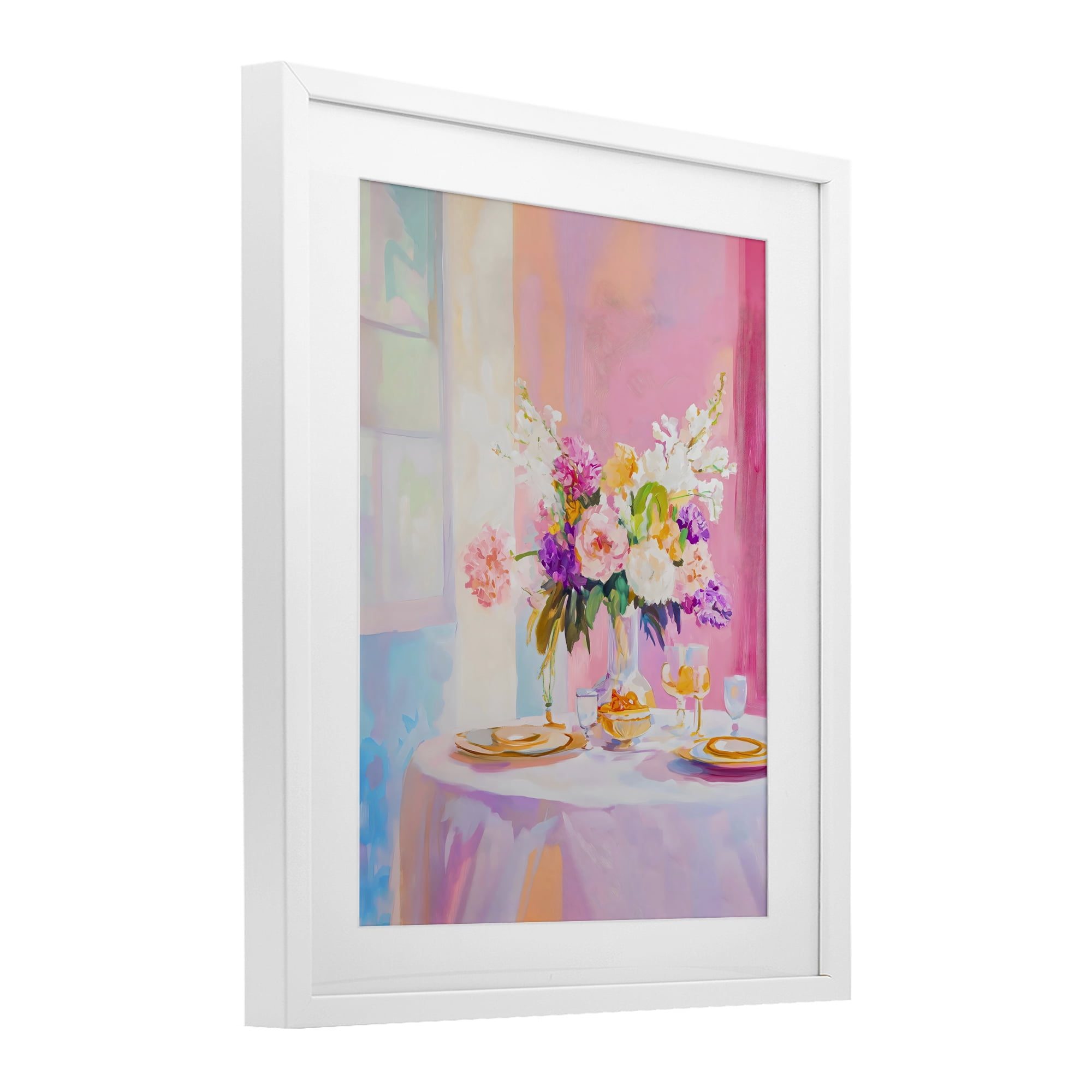 Stupell Industries Pink Brunch with Romantic Bouquet White Framed Print Under Glass, design by The Prints Vibe