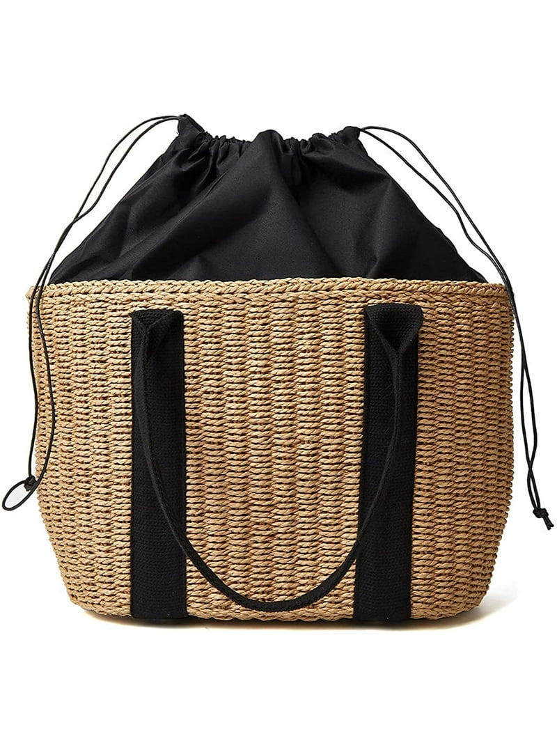 Sac A Main Straw Bucket Crossbody Bags For Women Handmade Summer Beach Tote Small Woven Handbag From Zhixiann, $15.48