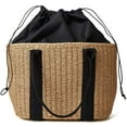 thumbnail image 4 of Women Straw Woven Tote Large Beach Handmade Weaving Shoulder Bag Handbag, 4 of 6