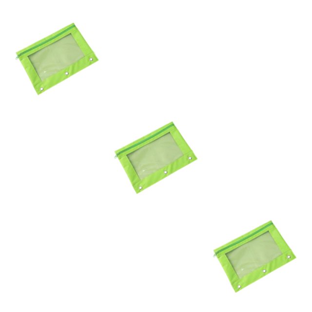 Destyer Durable Zippered Pouch For Easy Storage Of Important Papers Portable Stylish Fluorescent Green 3Set