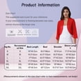 thumbnail image 5 of Vxuxlje Women Lightweight Solid Bolero Shrug 3/4 Sleeve Cropped Open Front Cardigan Shawl Champagne XL, 5 of 5