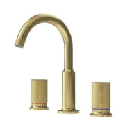 YZZY Bathroom Sink Faucet 3 Hole Widespread Basin Faucet Brushed Gold 2 Handle Lavatory Vanity Vessel Faucet