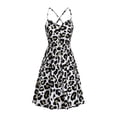 thumbnail image 4 of VISgogo Vestido sin mangas de verano para mujer, estampado de flores/leopardo para adultos, cuello en V, correa de espagueti cruzada, una pieza con bolsillos VISgogo  moda, 4 of 6