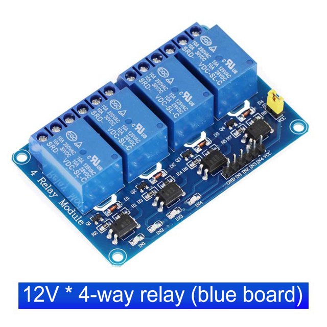 Módulo de relé Indicador LED Placa de interfaz de relé con optoacoplador (4 canales 12V Likrtyny Para estrenar