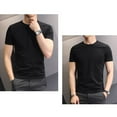 thumbnail image 5 of Men Casual Solid Short-sleeved Tees Slim Round Neck Bottoming Trendy Pullover, 5 of 10