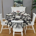 thumbnail image 2 of Spooky Halloween Icons Pattern Round Tablecloth 60"x60",Wrinkle Wipeable Table Cloth for Kitchen Dining Room Picnic Patio Party, 2 of 6
