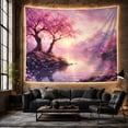 thumbnail image 6 of Cherry Blossoms on Rocky Shore, Dreamy Japanese Inspired for Nature Lovers, Romantic Landscape Wall Art, Birthday Gift Tapestry Wall Hanging for Bedroom and Living Room, 6 of 7