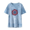 thumbnail image 1 of Pompotops T-shirt Mode Femme Imprimé Col Rond Manches Courtes Blouse Ample, 1 of 8