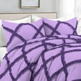 thumbnail image 2 of D.N.G. BEDDINGS 5 Piece Luxury Two Tone Diamond Ruffle Pattern Comforter Set Premium Super Soft, All Season 800 Thread Count, 100% Egyptian Cotton, Super King Size Lilac-Purple Color, 2 of 4