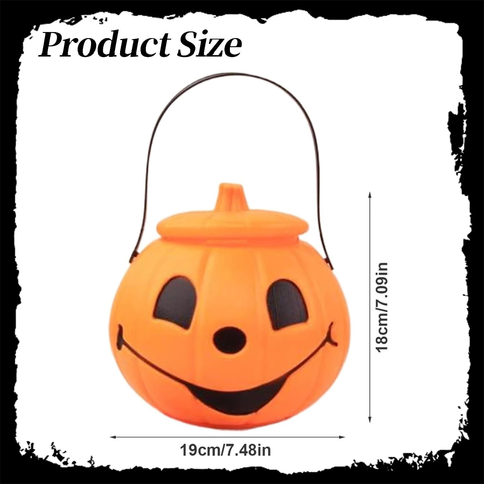 Sturdy Plastic Halloween Pumpkin Bucket – Orange Trick-or-Treat Candy Holder for Parties, Events, and Festive Celebrations