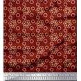 thumbnail image 1 of Soimoi Red Rayon Fabric Artistic Floral Print Fabric by the Yard 56 Inch Wide, 1 of 5
